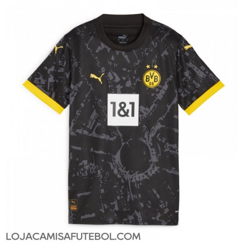 Camisa de Futebol Borussia Dortmund Equipamento Secundário Mulheres 2023-24 Manga Curta